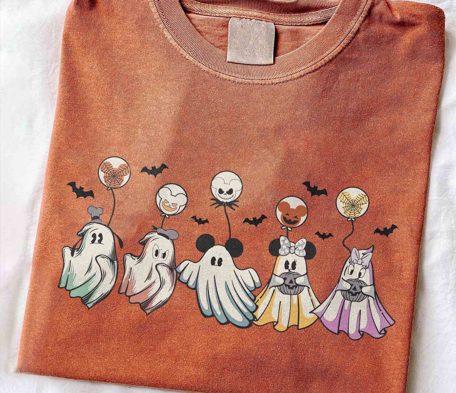 Retro Mickey and Friends Halloween Shirt | Ghost Tee | Mickey Not So Scary Party Shirt image 0