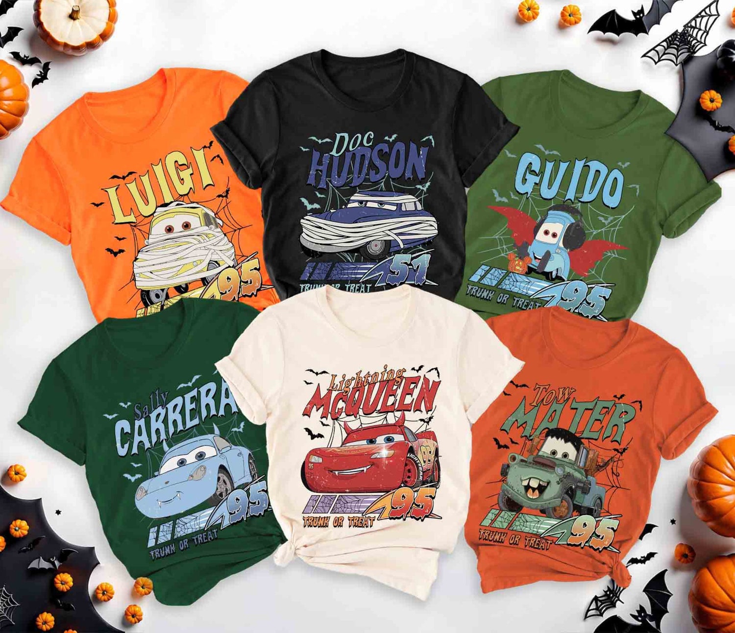 Retro Cars Movie Characters Halloween Shirt - Halloween Party Shirt for Halloween Trip image 0