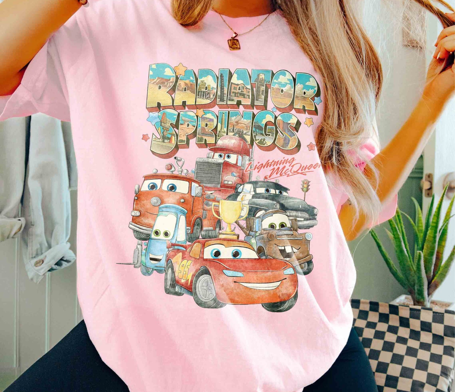 Retro Radiator Springs Cars Movie Shirt | Lightning McQueen Tee | Family Trip Shirt image 4