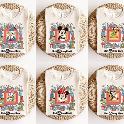 Retro Shirt - Mickey and Friends Group Family Tee - Family Trip All Characters image 0