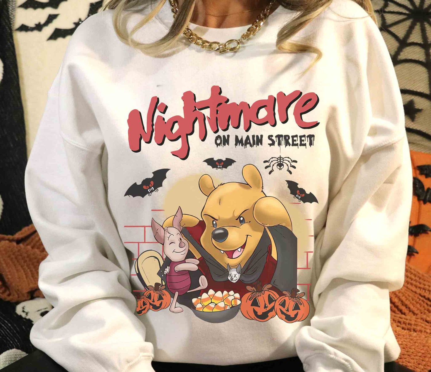 Vintage Pooh Halloween Shirt | Nightmare on Main Street Tee | Pooh Halloween Shirt image 3