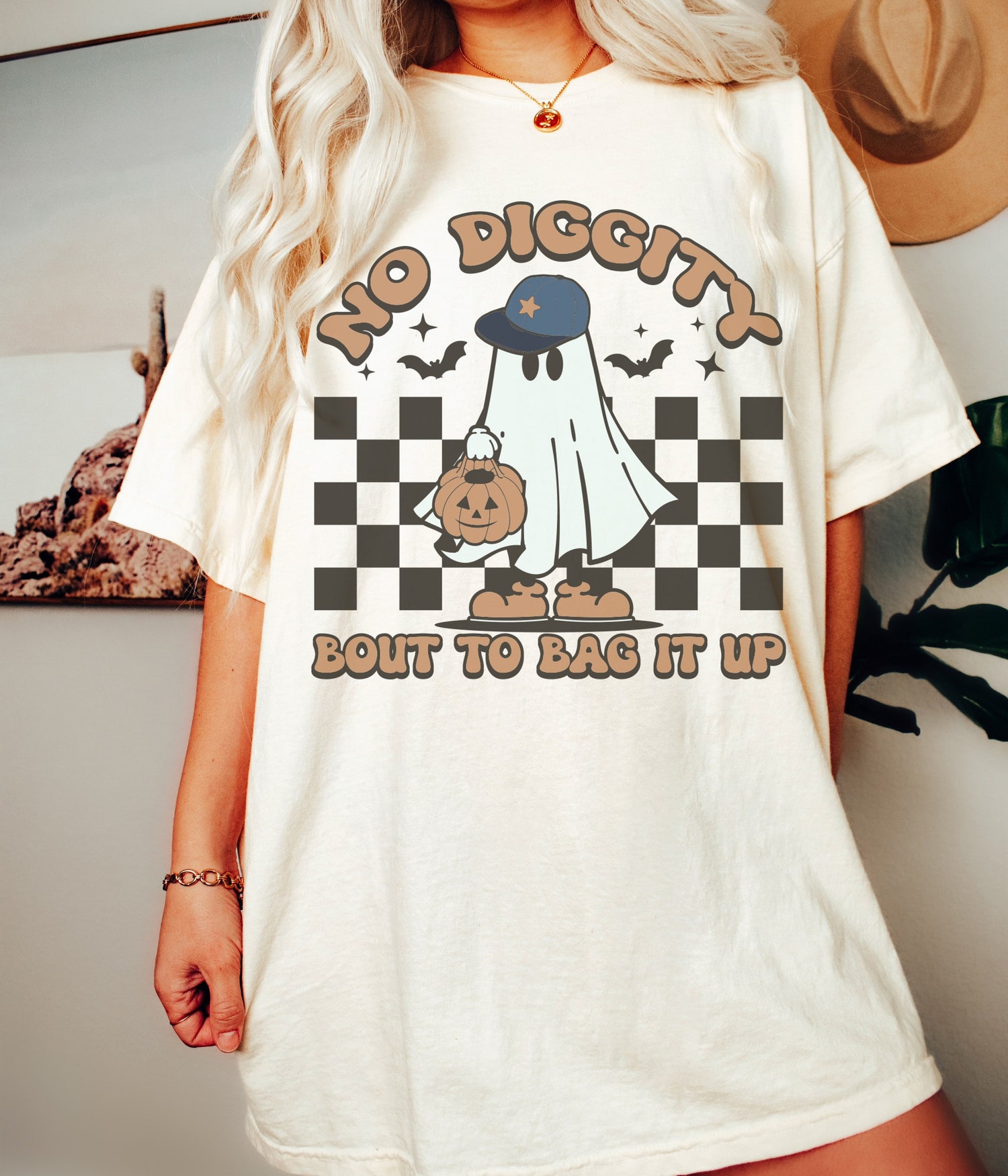 Retro Ghost Halloween Shirt | Vintage Fall Shirt | Comfort Colors | Women's Halloween Tee image 0
