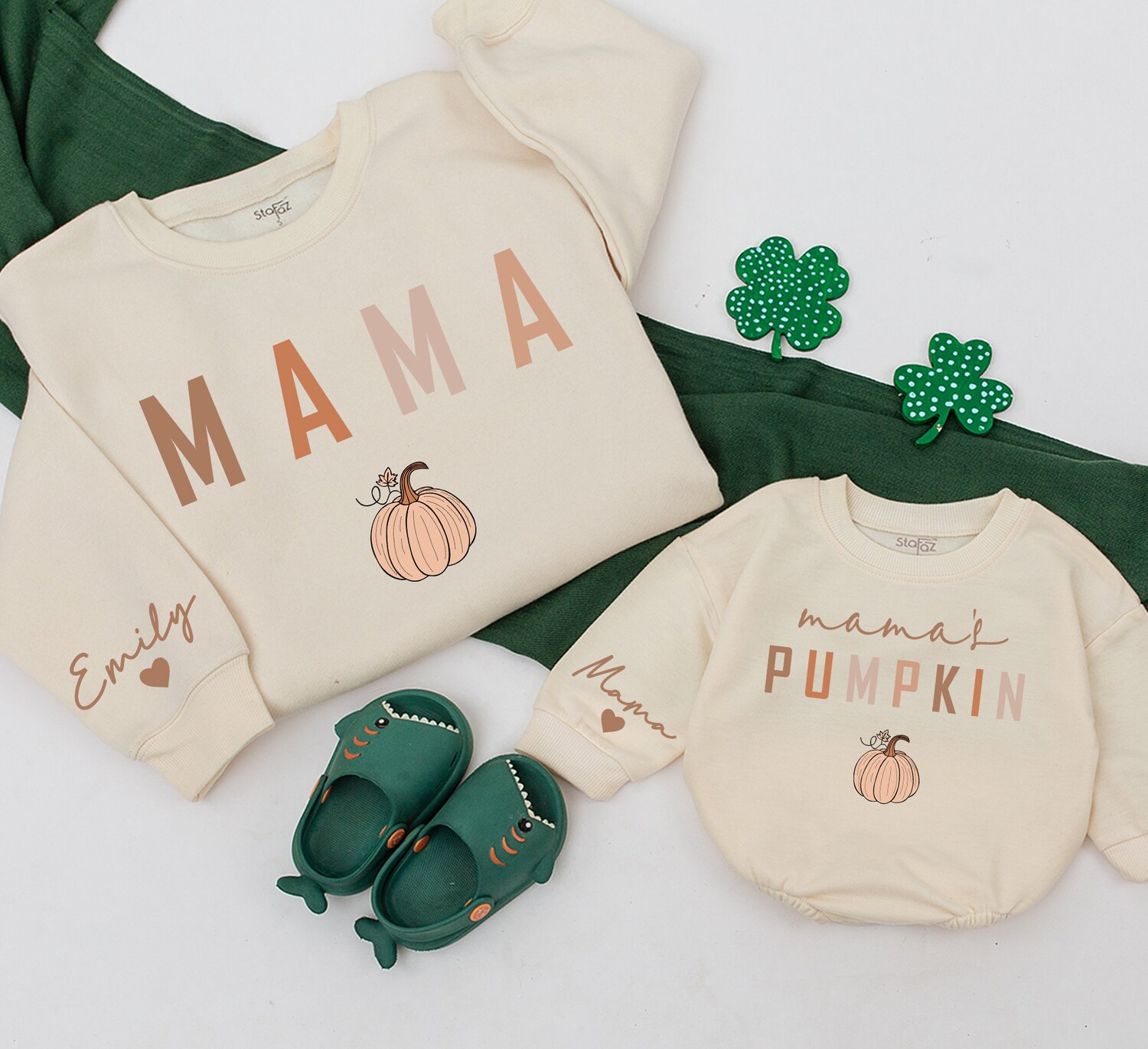 Matching Mommy and Me Fall Sweatshirts Mama and Mamas Pumpkin Sweaters Thanksgiving Outfit image 6