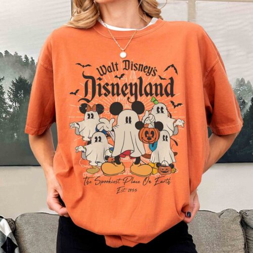 Retro Halloween Shirt Mickey Ghost Shirt Mickey and Friends Halloween Party Shirt image 0