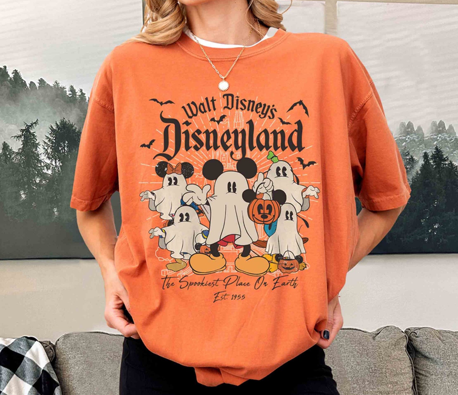 Retro Halloween Shirt Mickey Ghost Shirt Mickey and Friends Halloween Party Shirt image 0