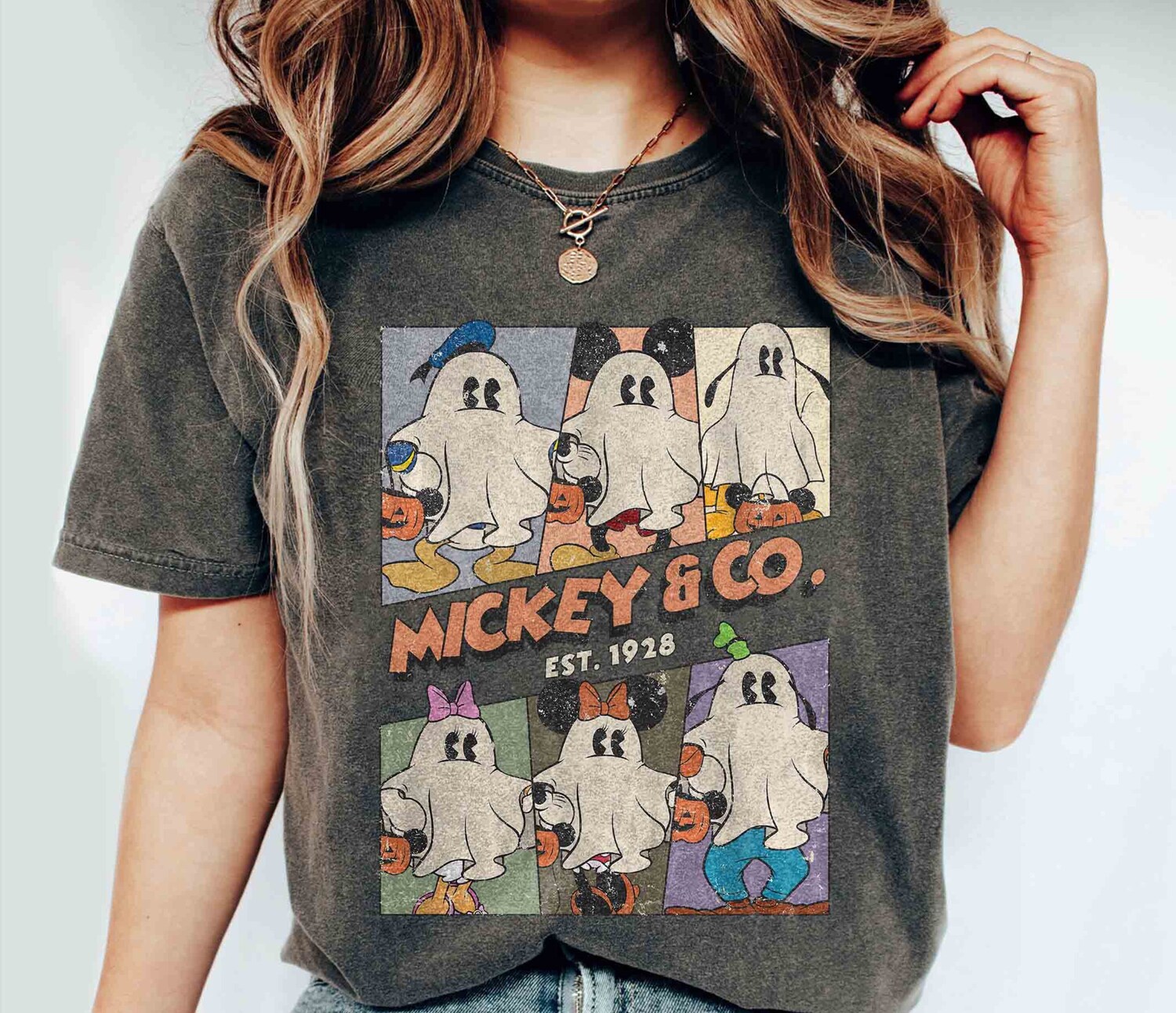 Retro Mickey & Co Halloween Shirt Mickey Ghost Tee Mickey's Not So Scary Party Shirt image 0