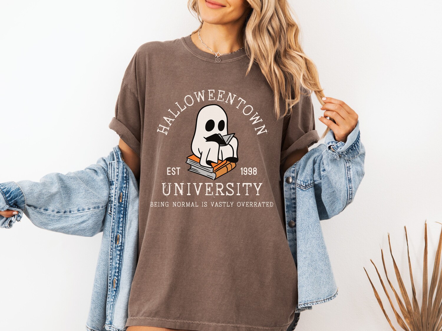 Halloweentown Est 1998 Fall Shirt - Halloween Ghost Book Lover Women’s Tee image 2