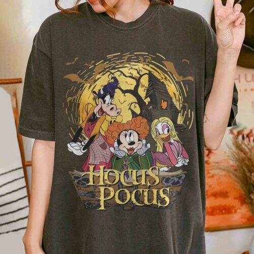 Retro Hocus Pocus Halloween Shirt | Minnie Daisy Clarabelle | Sanderson Sisters Inspired image 0