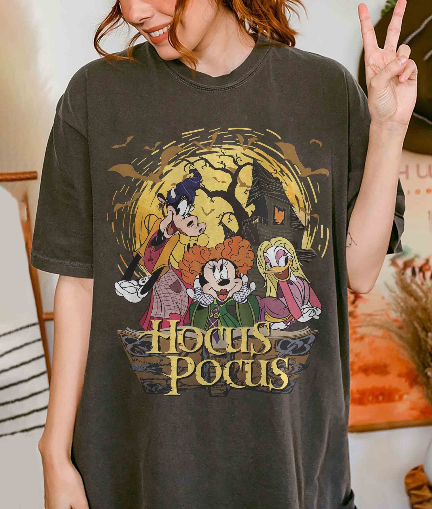 Retro Hocus Pocus Halloween Shirt | Minnie Daisy Clarabelle | Sanderson Sisters Inspired image 0