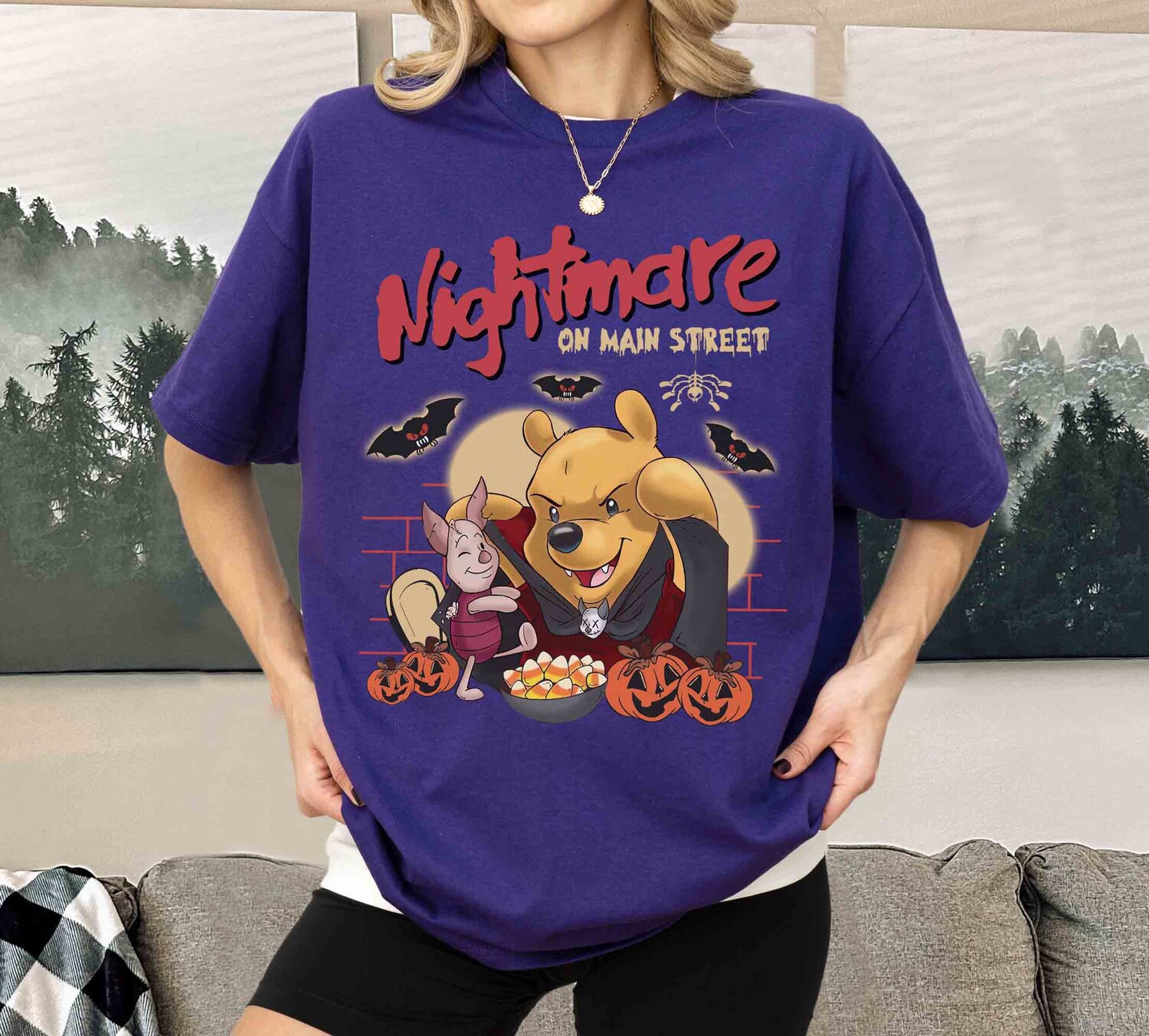 Vintage Pooh Halloween Shirt Nightmare On Main Street Halloween Tee image 3