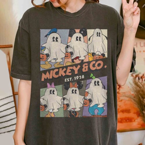 Retro Mickey & Co Halloween Shirt | Mickey Ghost Shirt | Mickey's Not So Scary Halloween Party Tee image 0