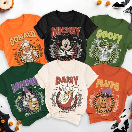 Halloween Checkered Shirt Mickey and Friends Tee Not So Scary Halloween Party Shirt image 0