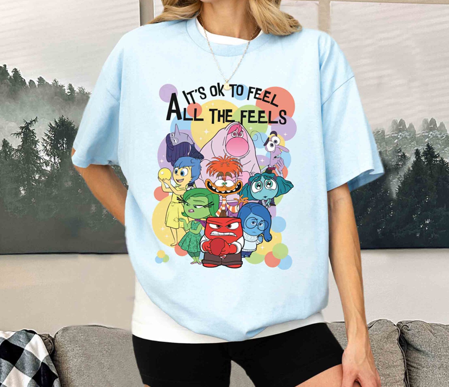 Inside Out It's Okay to Feel All The Feels Shirt Mental Health Awareness Family Trip Tee image 2