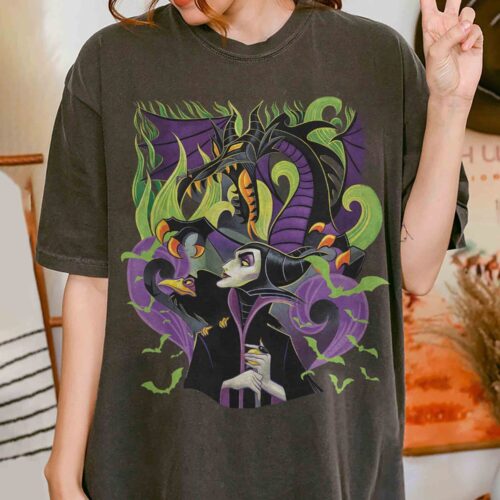 Retro Maleficent Shirt Halloween Villains T-Shirt Witch Sweatshirt Gift 2024 image 0