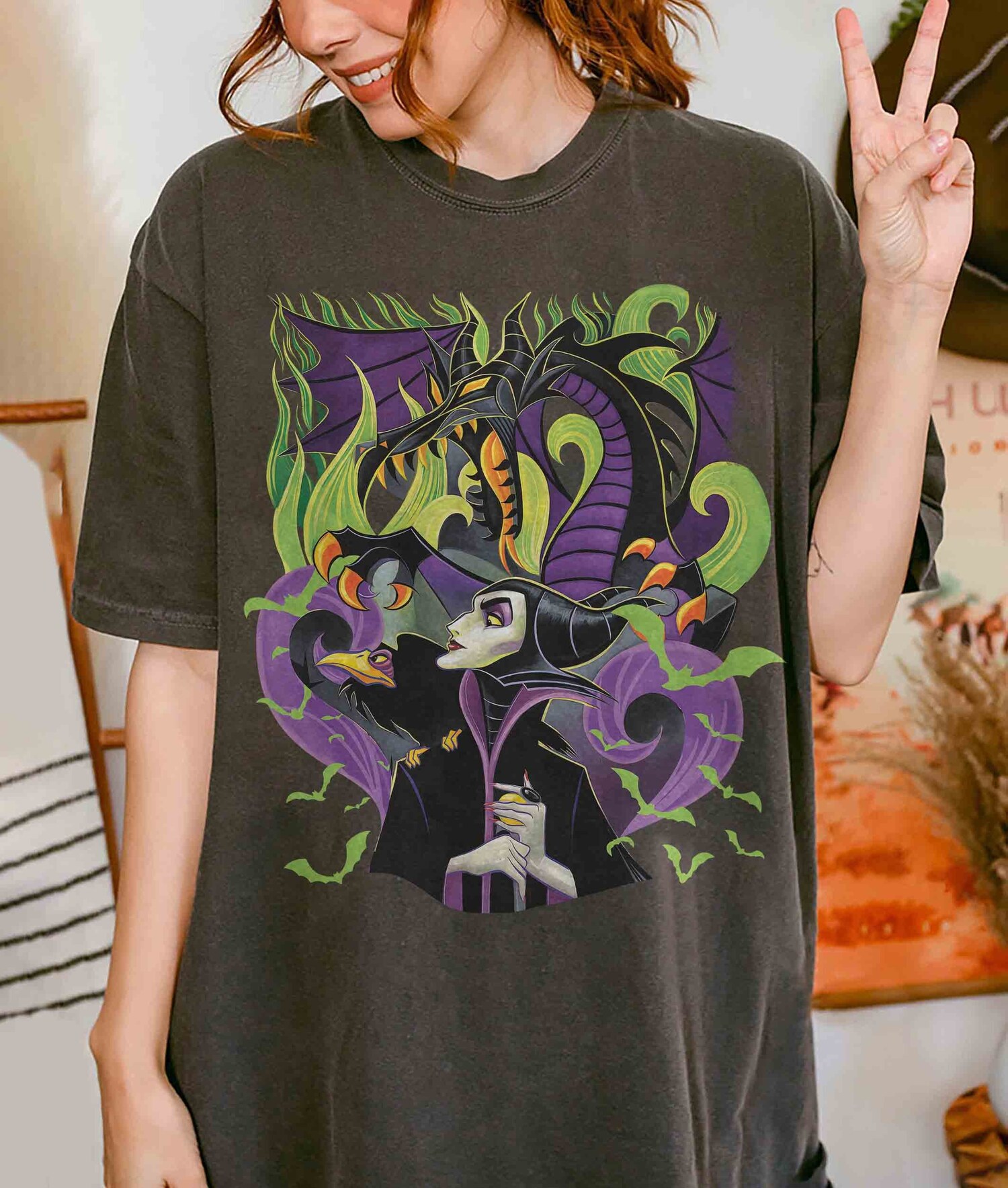 Retro Maleficent Shirt Halloween Villains T-Shirt Witch Sweatshirt Gift 2024 image 0