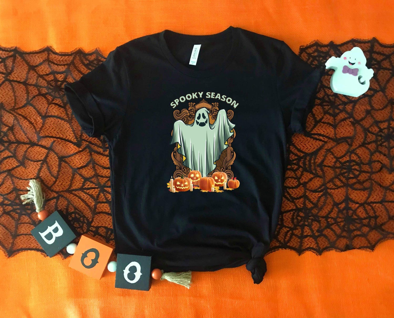Spooky Season Halloween T-shirt | Funny Fall Shirt | Ghost Costume Tee | Family Halloween Gift image 0