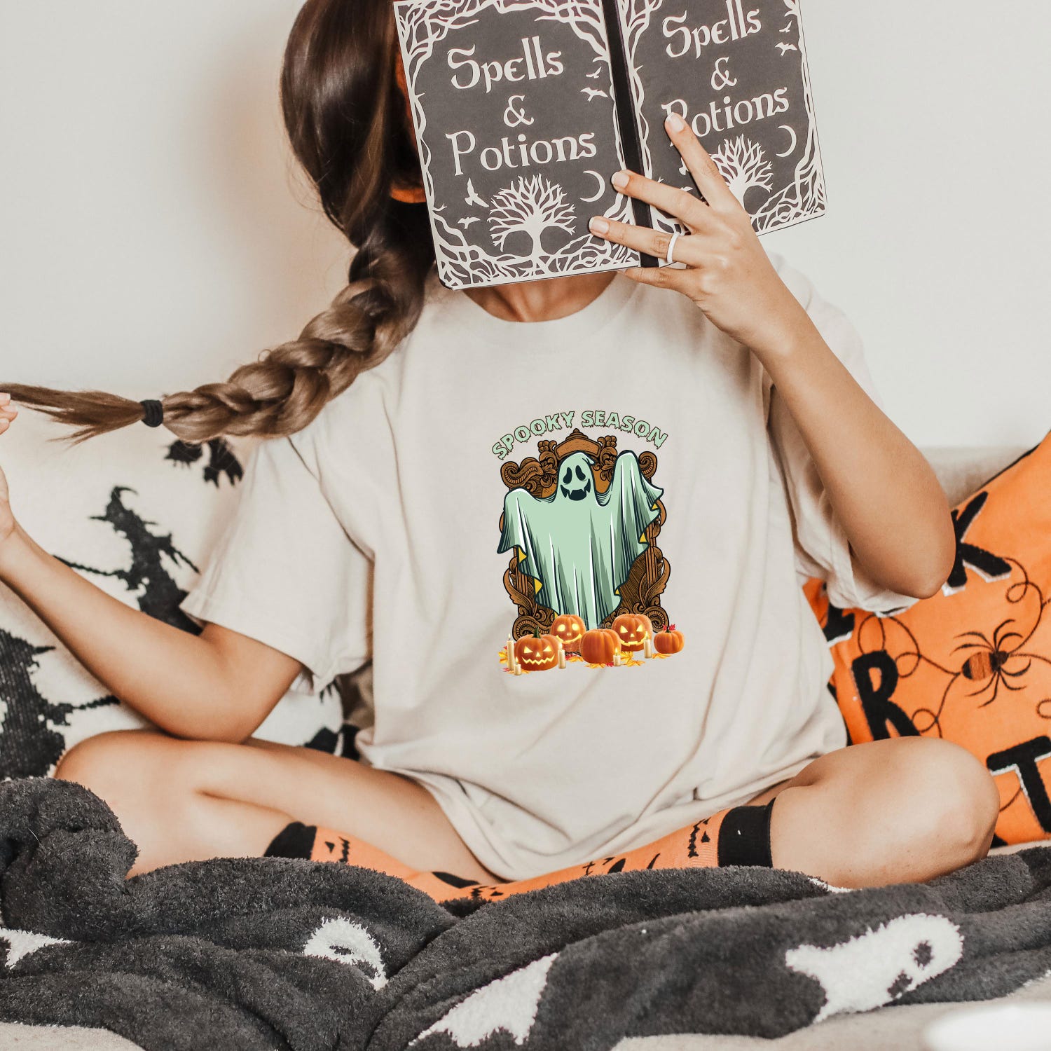 Spooky Season Halloween T-shirt | Funny Fall Shirt | Ghost Costume Tee | Family Halloween Gift image 2