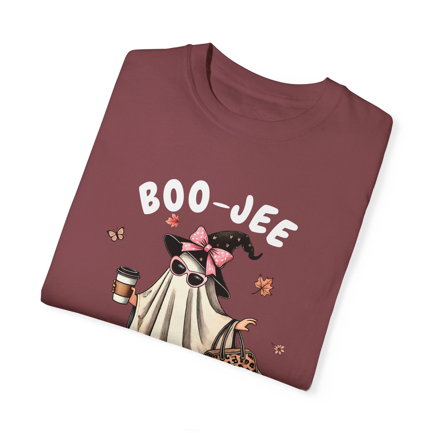 Women's Boojee Halloween 2024 T-Shirt Cute Boujee Ghost Comfort Color Boo-Jee Tee image 4