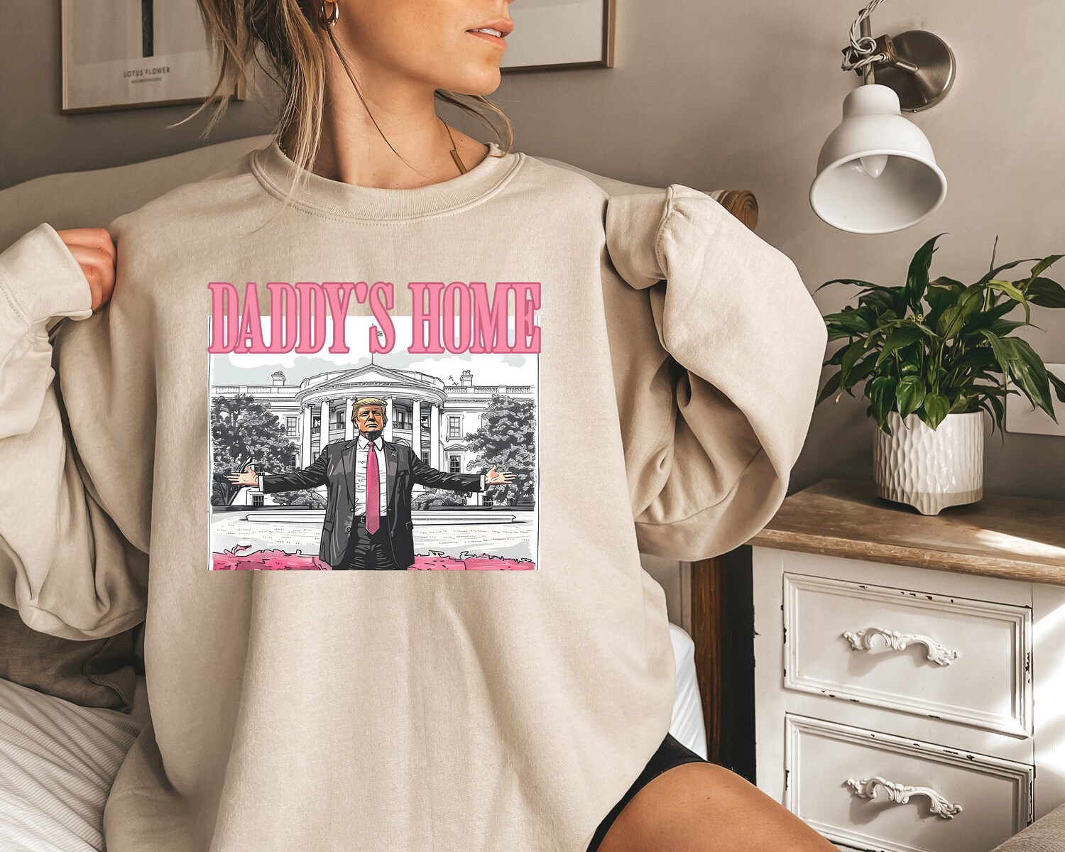 Daddy's Home Trump 2024 Shirt Republican Funny Gift Political Election Sweatshirt image 3