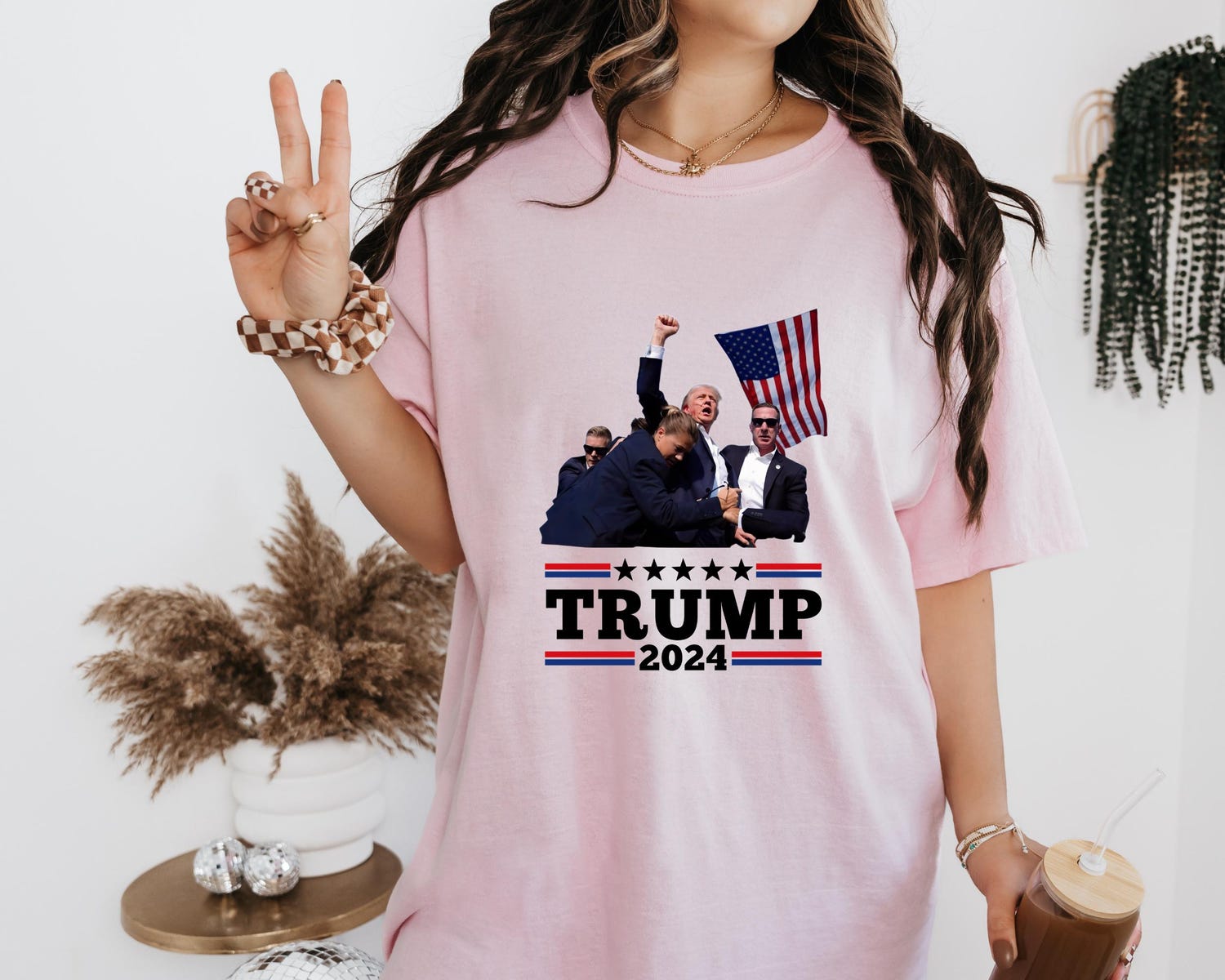 Trump 2024 I Stand With Trump T-Shirt | MAGA Support | President Election 2024 Republicans Shirt image 3