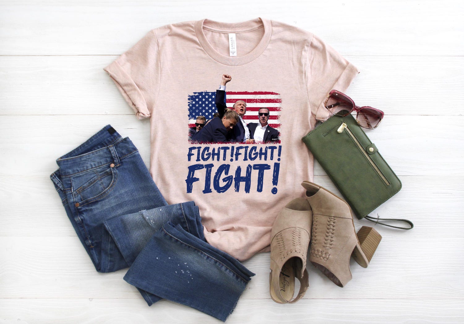 Trump Fight Fight Fight Shirt | God Bless Trump | President Donald Trump 2024 | Support Trump Election image 6