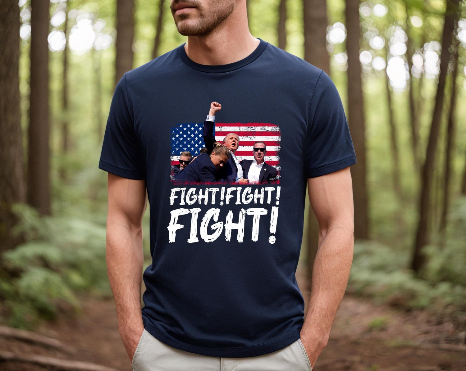 Trump Fight Fight Fight Shirt | God Bless Trump | President Donald Trump 2024 | Support Trump Election image 0