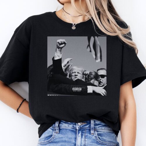 Trump Album Cover T-Shirt | Trump Shot Graphic Tee | Political Statement Apparel image 0