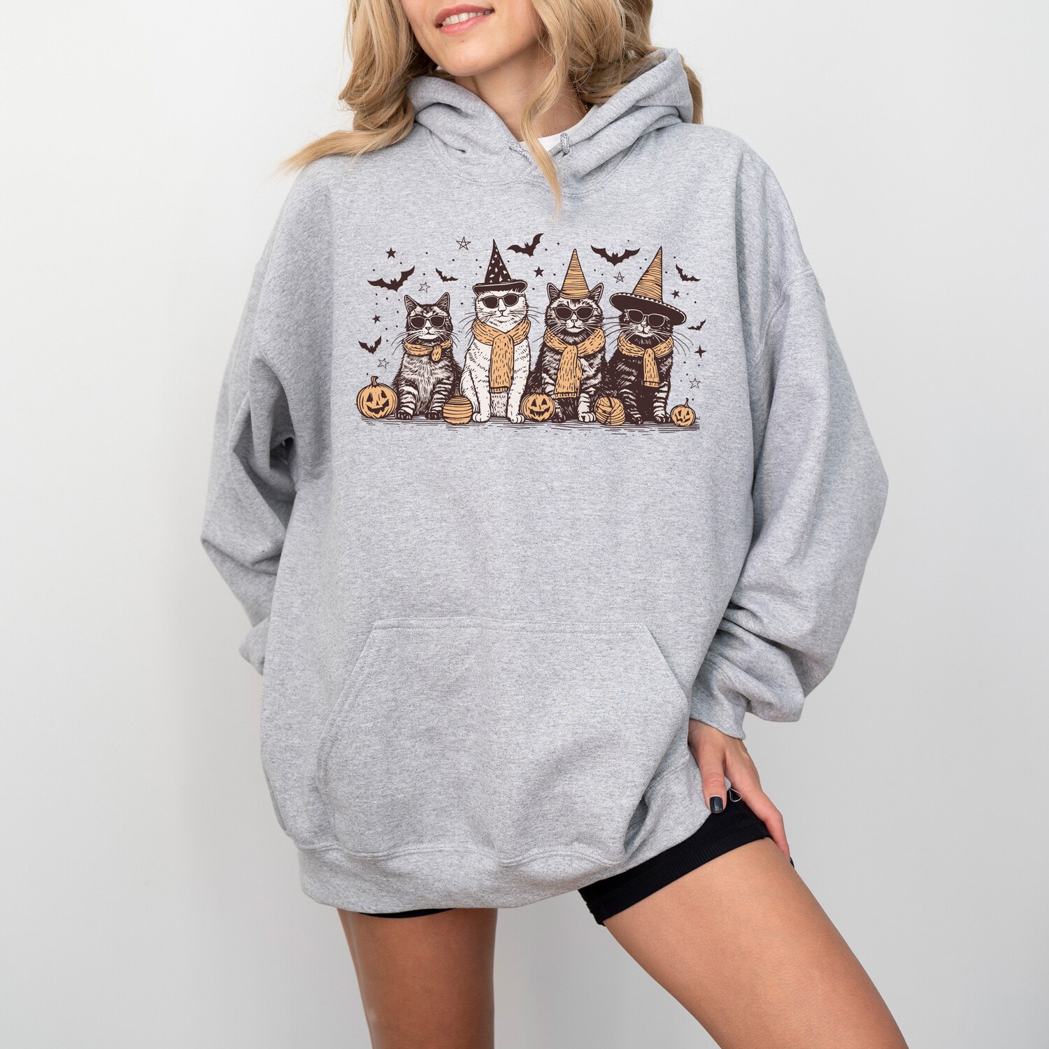 Cat Halloween Sweatshirt | Halloween Gifts for Her | Cute Cat Mom Sweatshirt | Gift for Daughter image 2