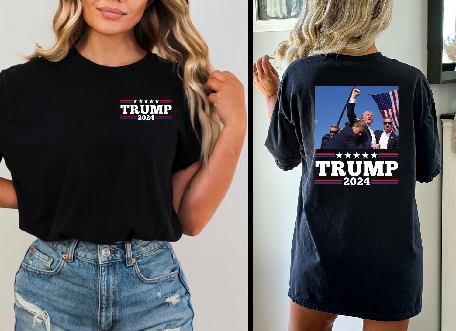 Trump 2024 Fist Pump T-Shirt | Trump for President | Assassination Attempt Survivor Tee image 0