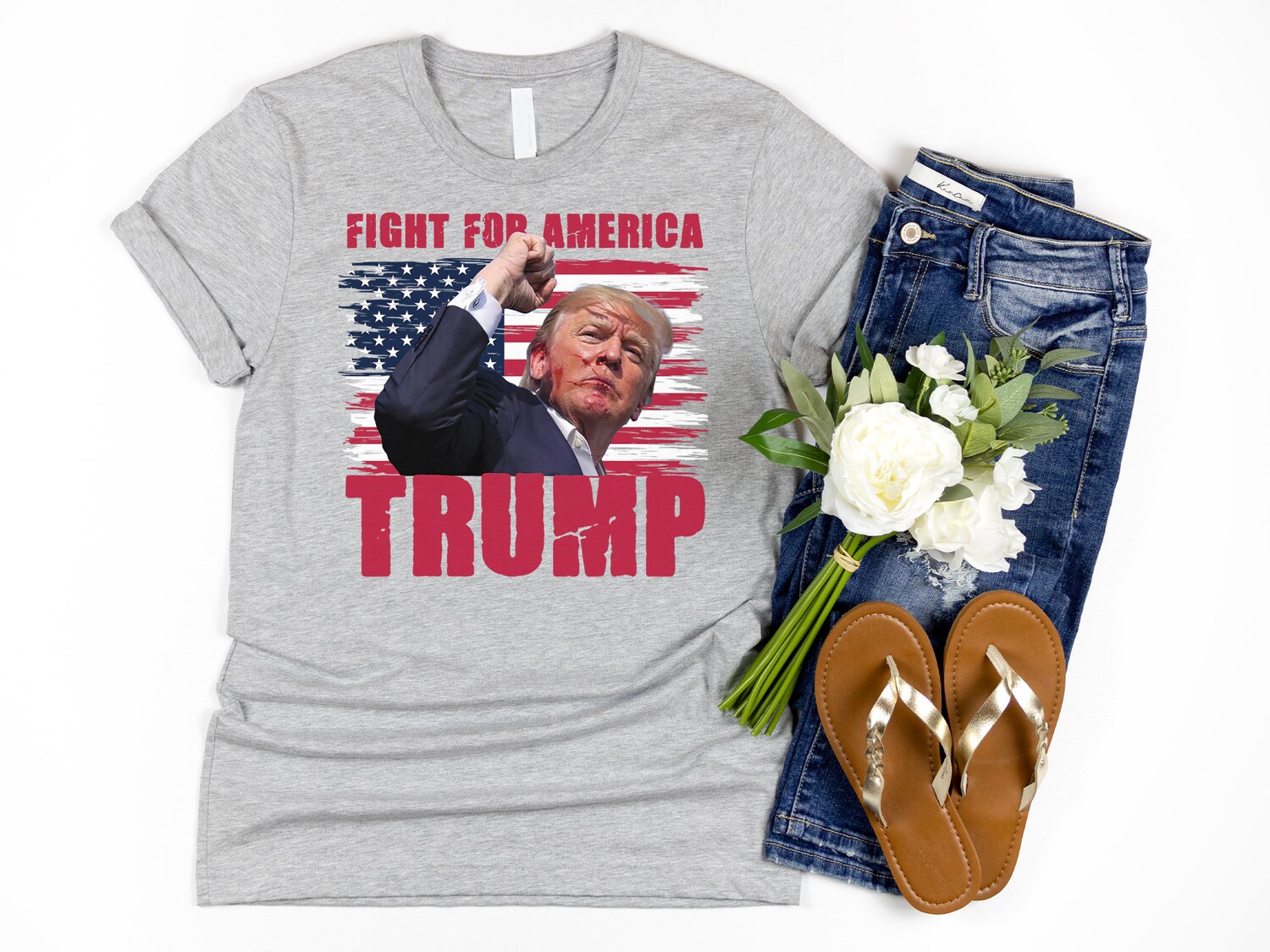 Trump Fight for America Shirt - Donald Trump Rally Sweatshirt - Political Statement Tee image 3