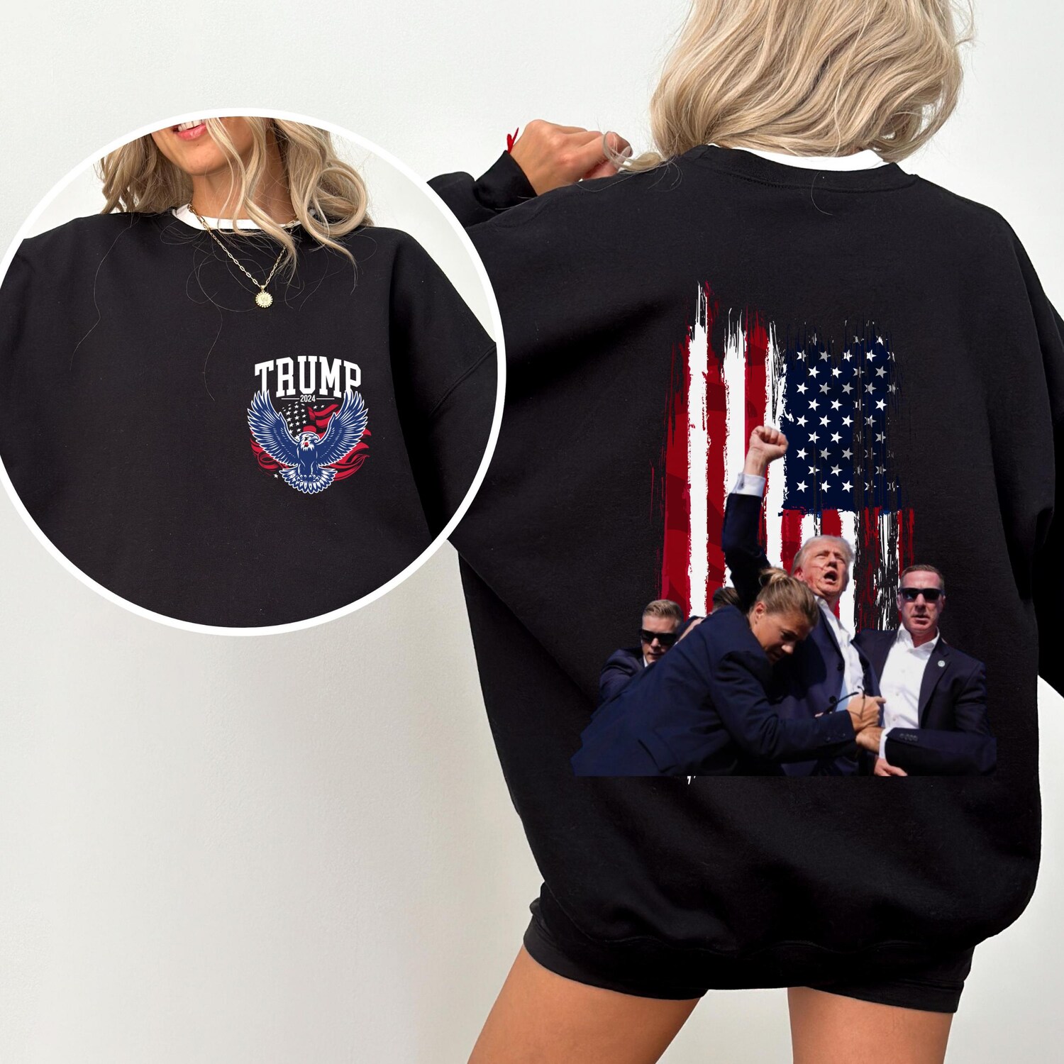 Trump 2024 Two-Sided Shirt | President Trump Election Shirt | Vote for Trump 2024 Tee image 3