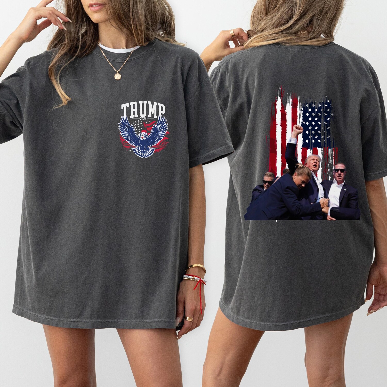 Trump 2024 Two-Sided Shirt | President Trump Election Shirt | Vote for Trump 2024 Tee image 4