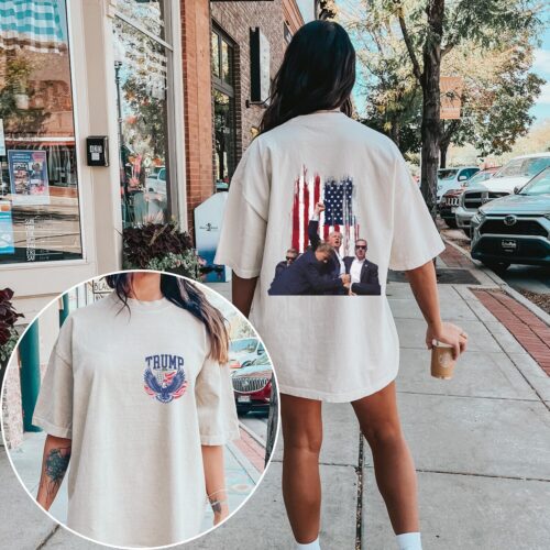 Trump 2024 Two-Sided Shirt | President Trump Election Shirt | Vote for Trump 2024 Tee image 0