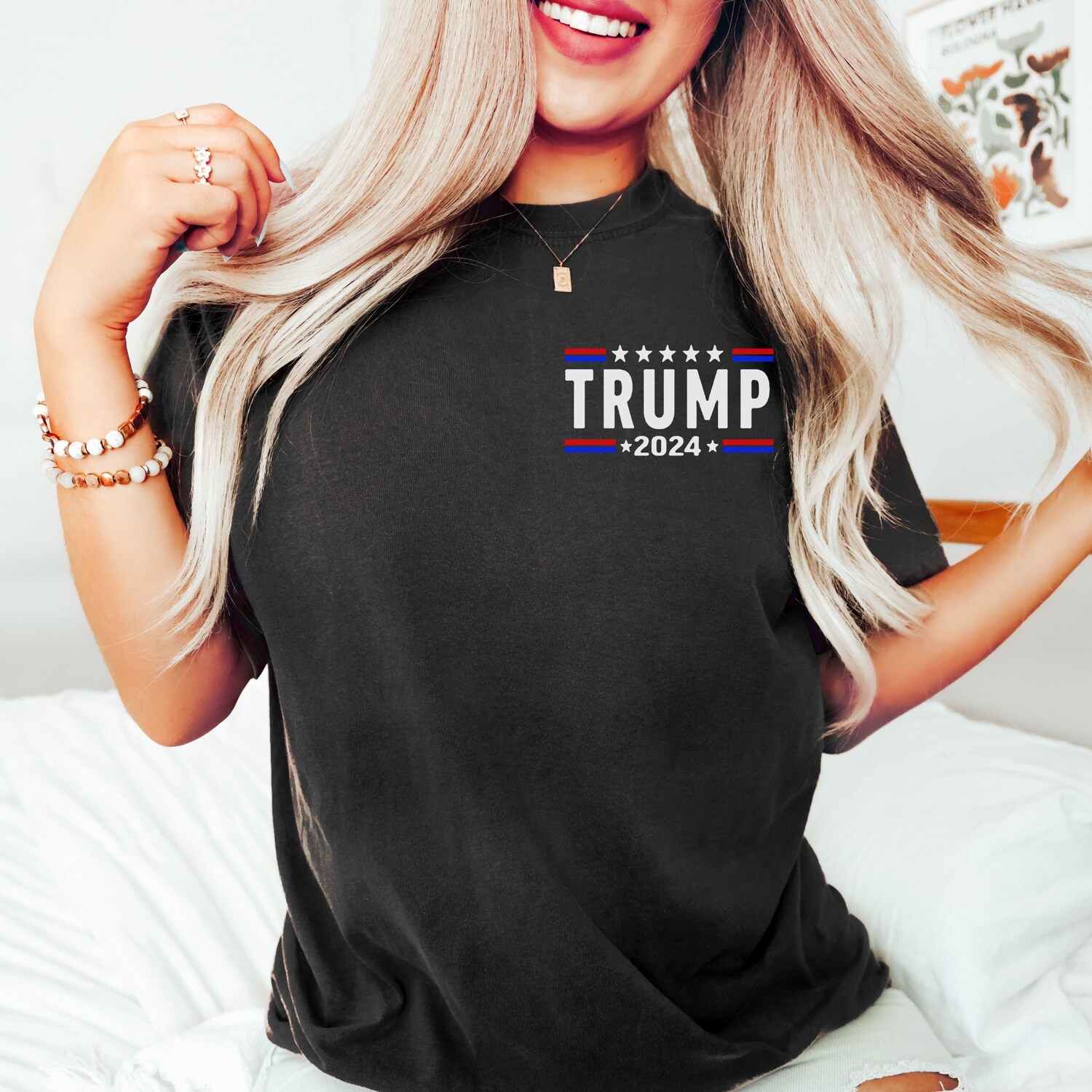 Trump 2024 Shirt | Patriotic Trump T-Shirt for Women | Trump Nation Apparel image 3