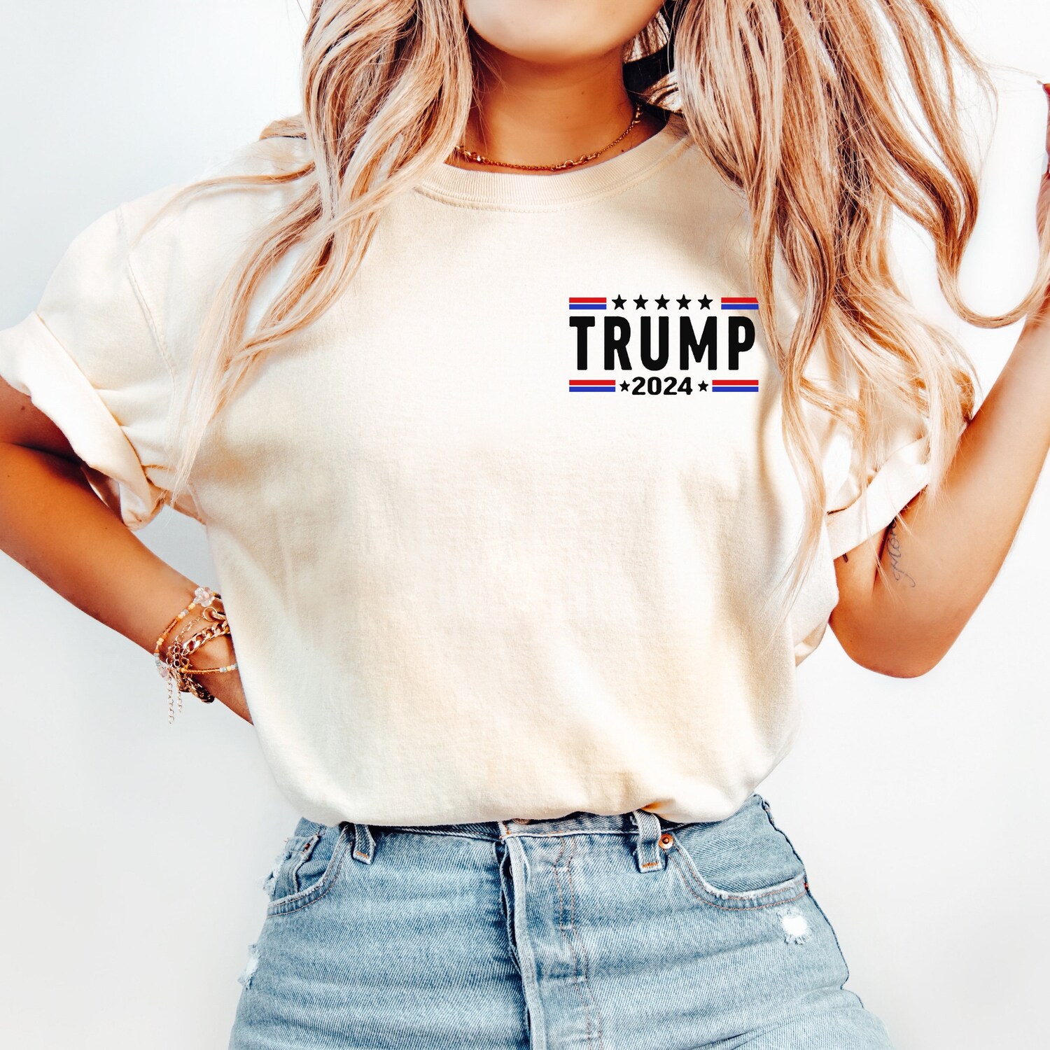 Trump 2024 Shirt | Patriotic Trump T-Shirt for Women | Trump Nation Apparel image 1