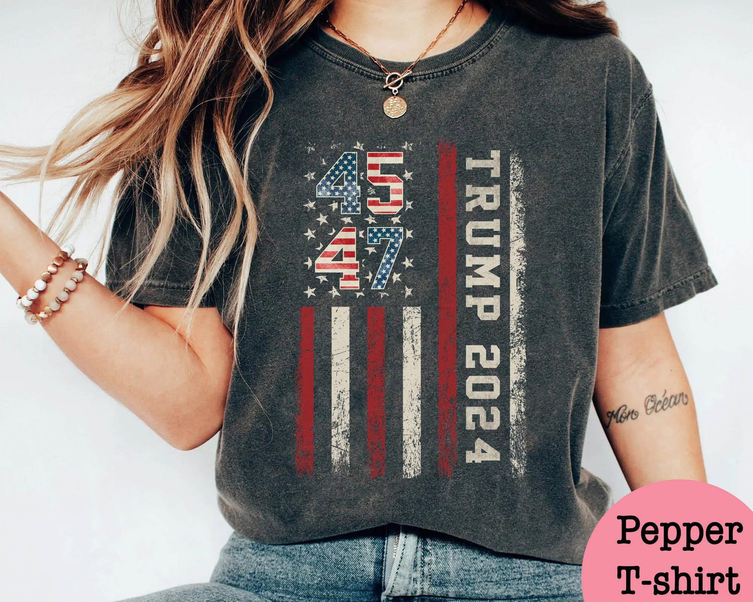 Trump 2024 American Flag Shirt President Election T-shirt Take America Back image 2