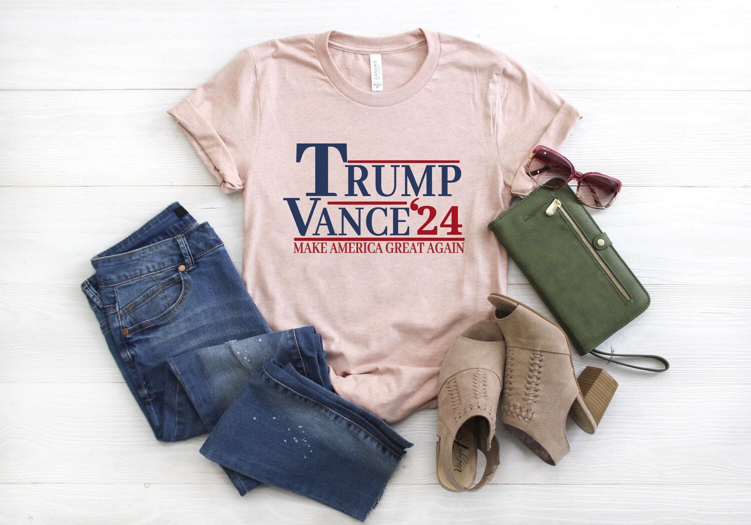Trump Vance 2024 Shirt JD Vance VP Shirt Donald Trump Republican Fight Shirt image 0