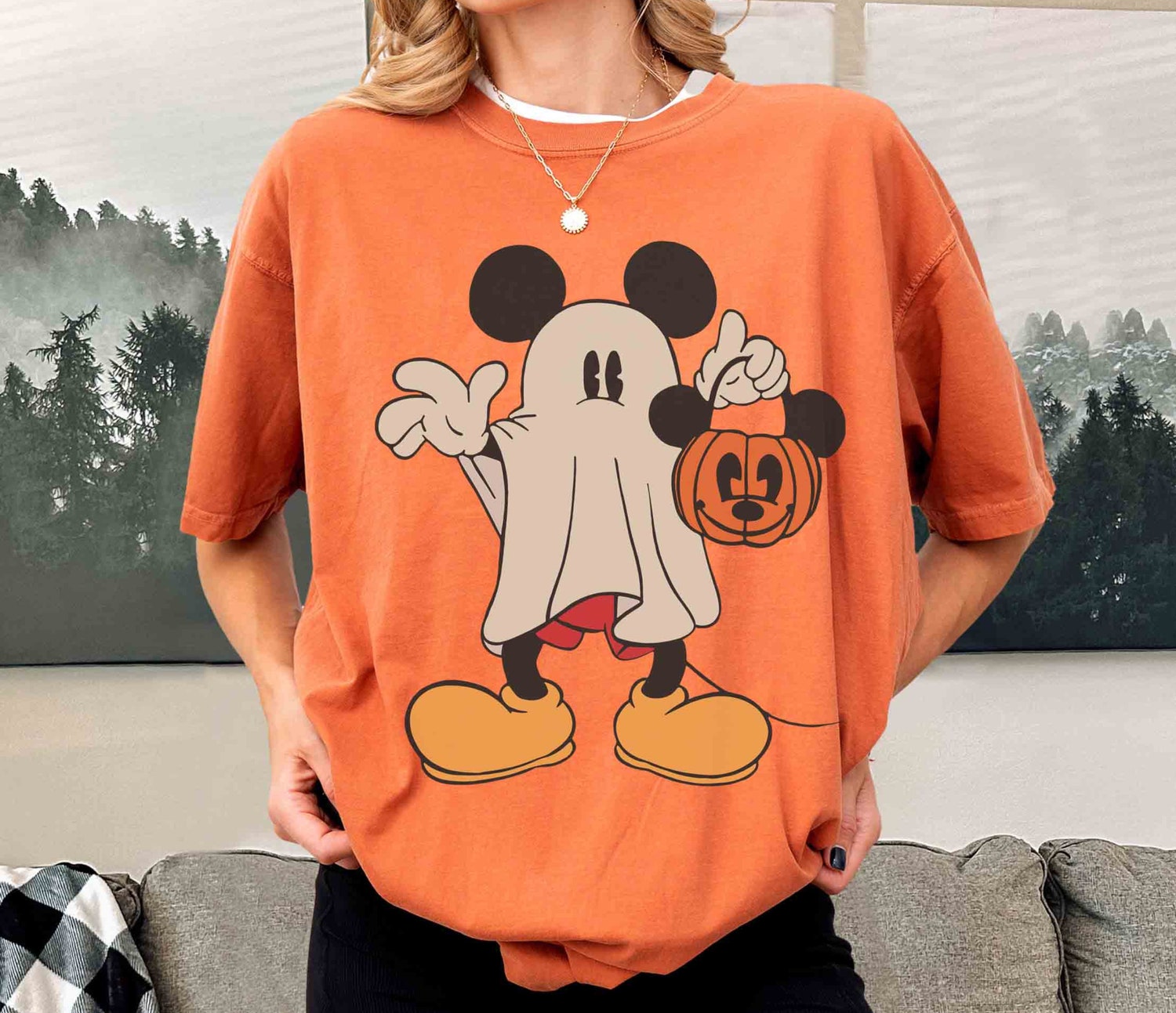 Personalized Halloween Shirt Mickey Ghost Tee Not So Scary Halloween Party Shirt image 2