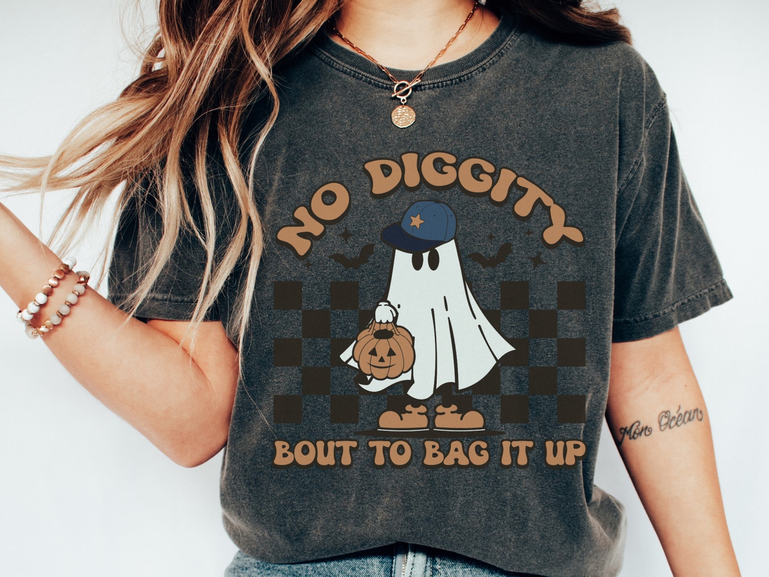 Retro Ghost Halloween Shirt | Vintage Fall Shirt | Comfort Colors | Women's Halloween Tee image 3