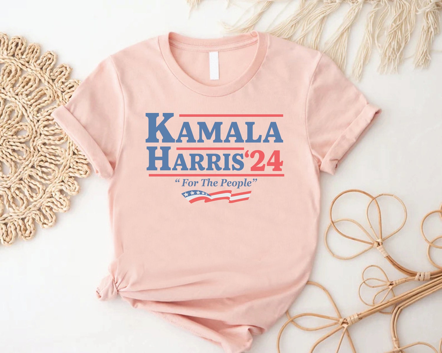 Kamala Harris 2024 For The People President Election Shirt | American Flag Kamala T-Shirt image 2