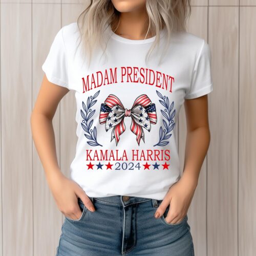 Kamala Harris 2024 President Shirt Madam President Election Tee America Coquette image 0