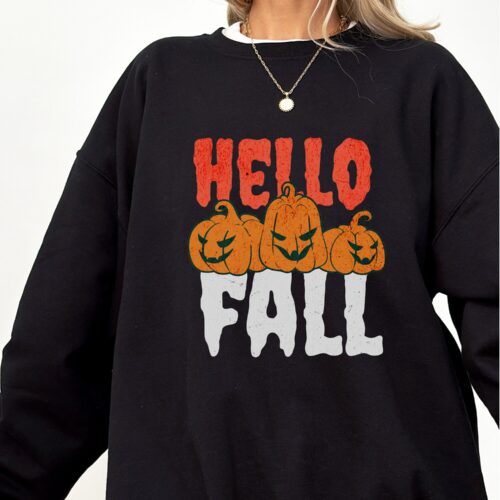 Retro Halloween Gildan Sweater Funny Halloween Crewneck Pumpkin Sweater Costume Shirt image 0