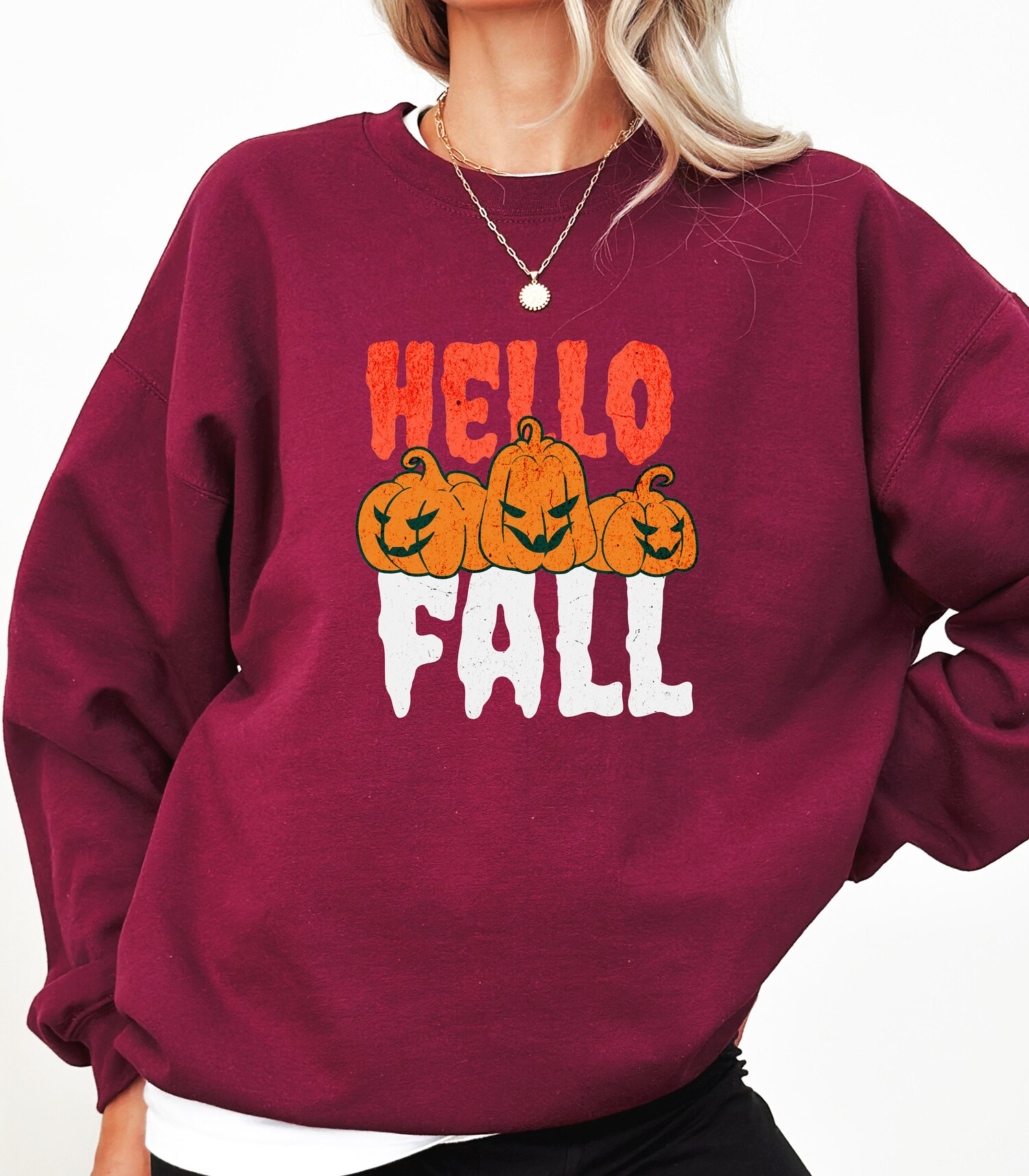 Retro Halloween Gildan Sweater Funny Halloween Crewneck Pumpkin Sweater Costume Shirt image 4