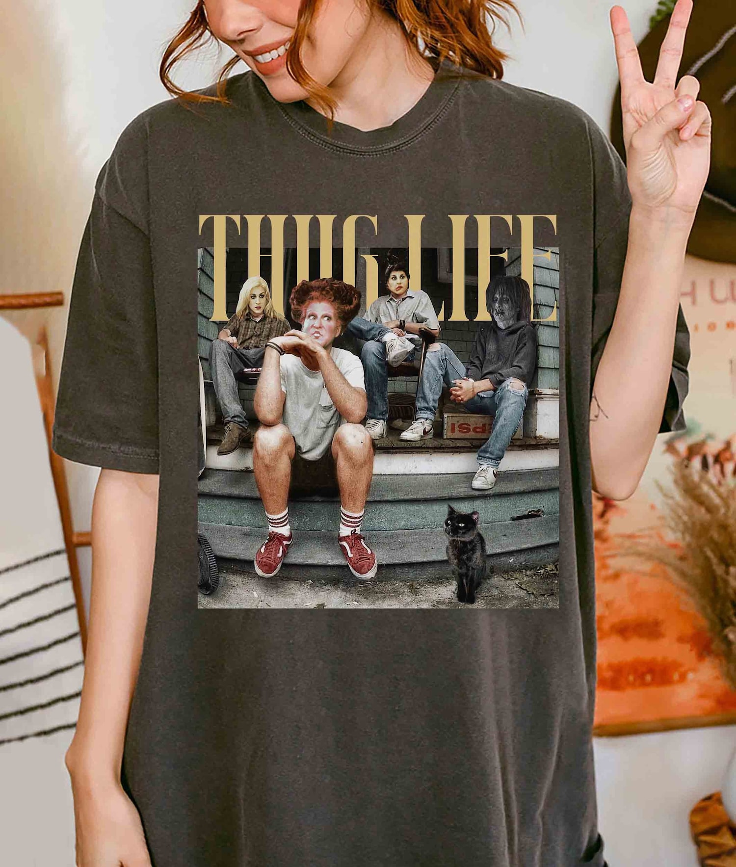 Hocus Pocus Thug Life Shirt Retro Witches Halloween Tee Sanderson Sisters Movie Shirt image 0