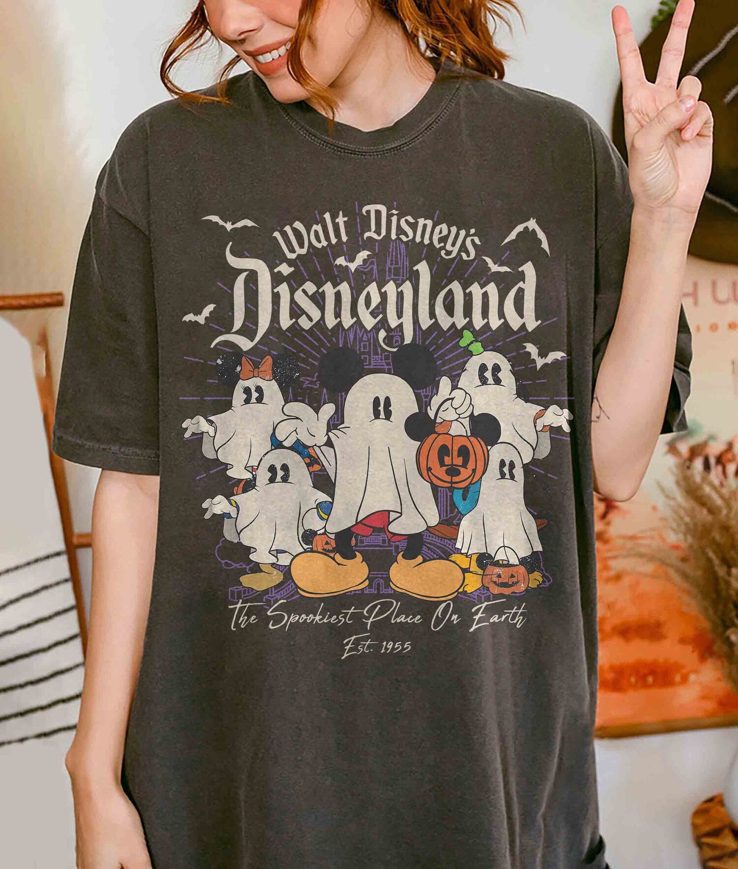 Retro Halloween Shirt with Mickey Ghost and Friends - Halloween Party Gift image 0