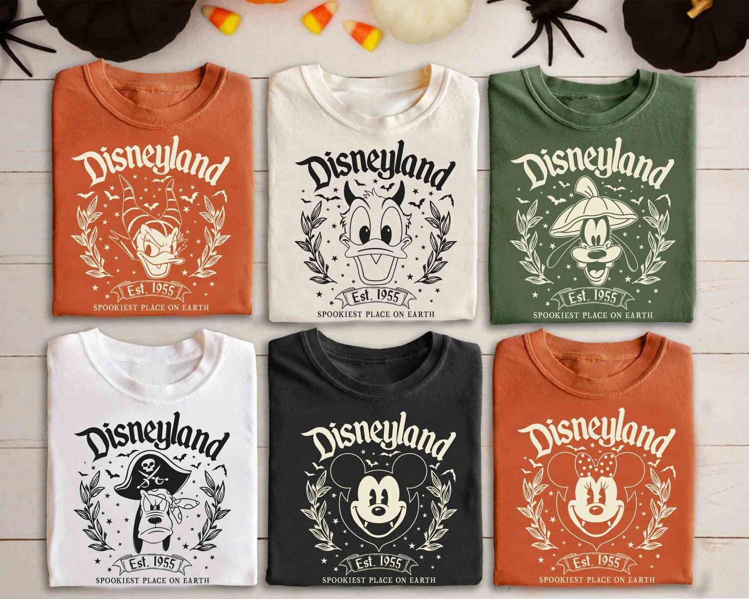 Retro Halloween Shirt Mickey Spookiest Place On Earth Halloween Party Tee image 0