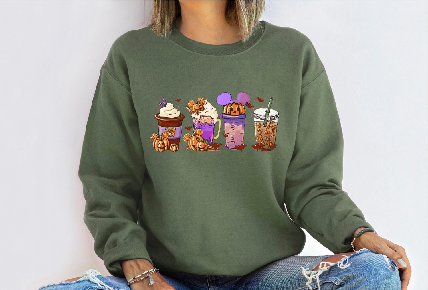 Disney Halloween Drinks Sweatshirt | Halloween Costume | Disneyland Sweater | Pumpkin Spice Latte Shirt image 6