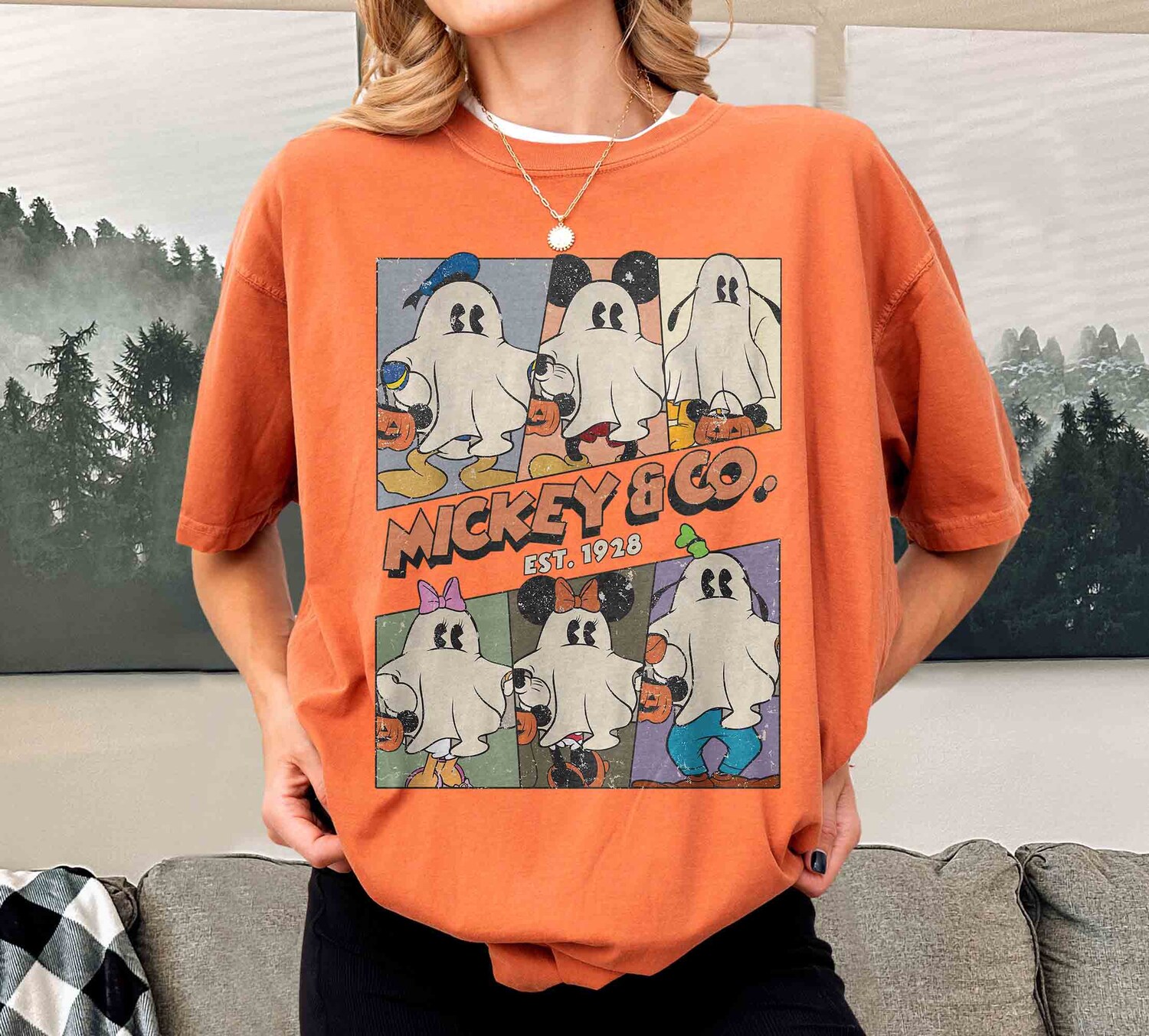 Retro Mickey & Co Halloween Shirt | Mickey Ghost Shirt | Mickey's Not So Scary Halloween Party Tee image 3