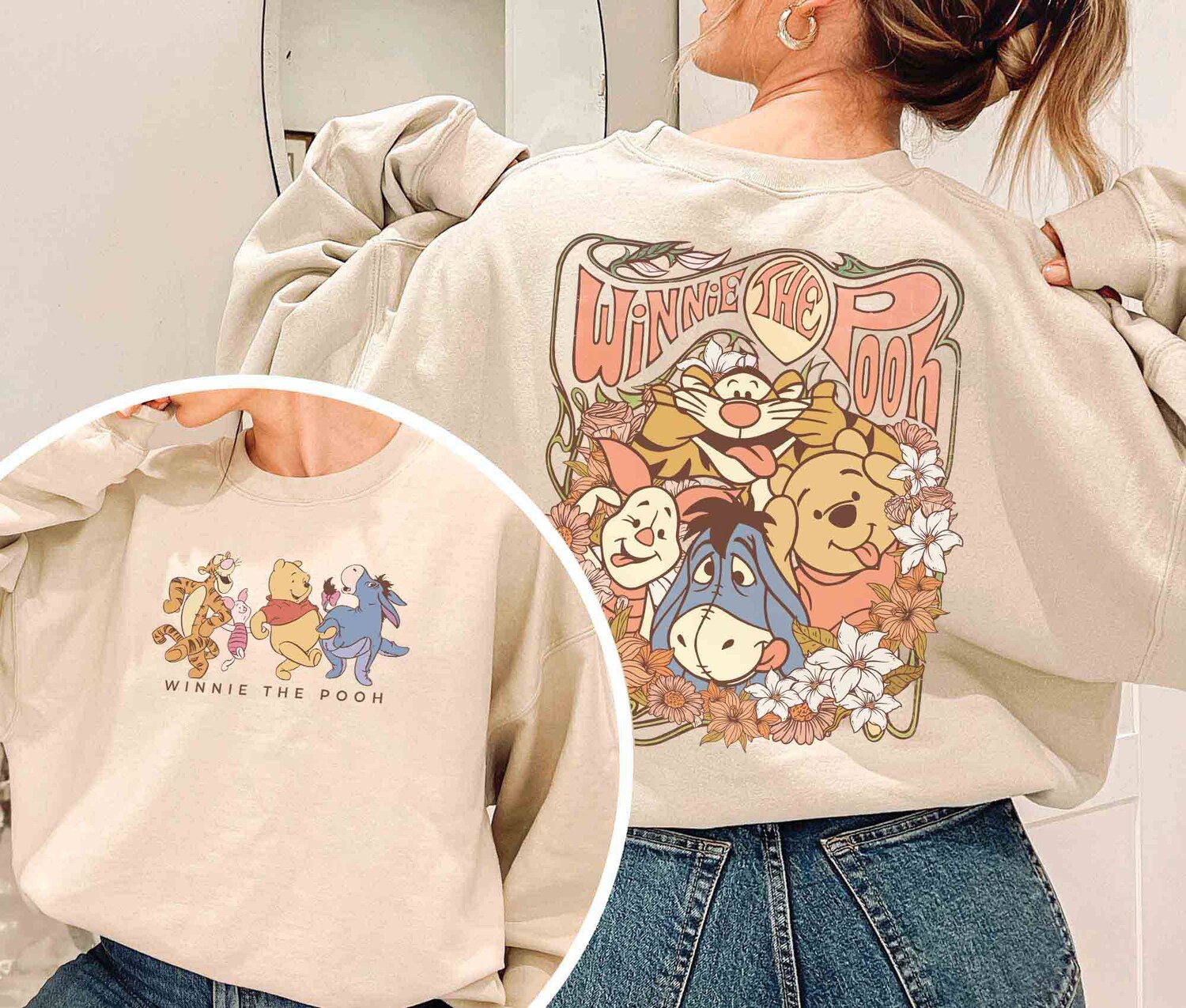 Retro Winnie The Pooh Shirt | Pooh and Friends Disney T-Shirt | Winnie The Pooh Bear Sweatshirt image 0