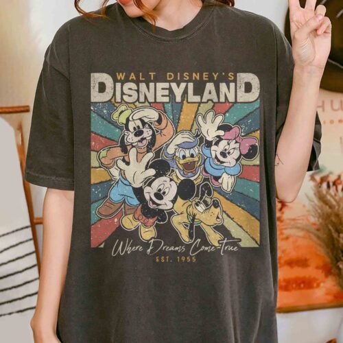 Retro Disneyland Shirt | Mickey and Friends Tee | Disney Family Trip Shirt | Where Dreams Come True image 0